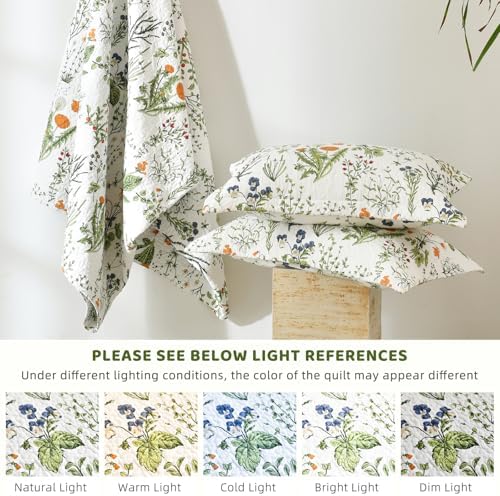 Sanracie Cotton Floral King Quilt Set Yello