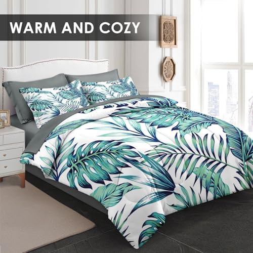 Pamnest Comforter Set King Size Blue Beach Geometric 1