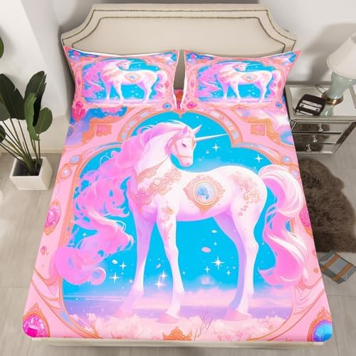 Manfei Unicorn Kids Sheet Set 4pcs