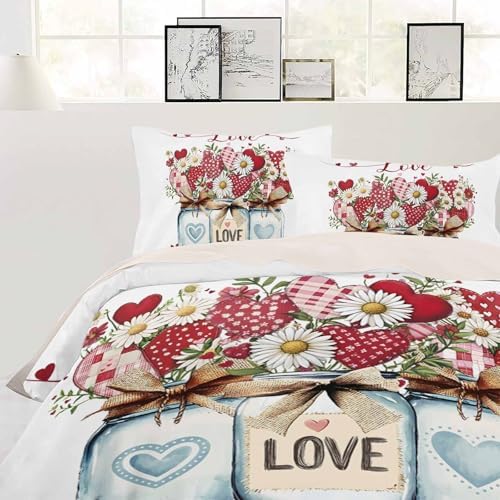 ZOE GARDEN Valentines Bed Duvet Cover Set Queen Size 1