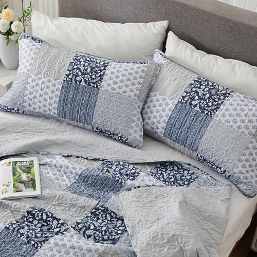 Cozyholy Alaska King Quilt Set 3 Pcs Reversible Patchwork