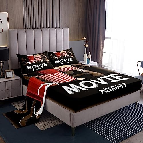 Feelyou King Size Movie Theater Bed Sheet Set for Kids
