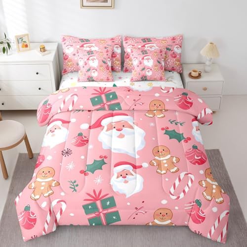 Feelyou Merry Christmas Comforter Set 7 Pieces Queen