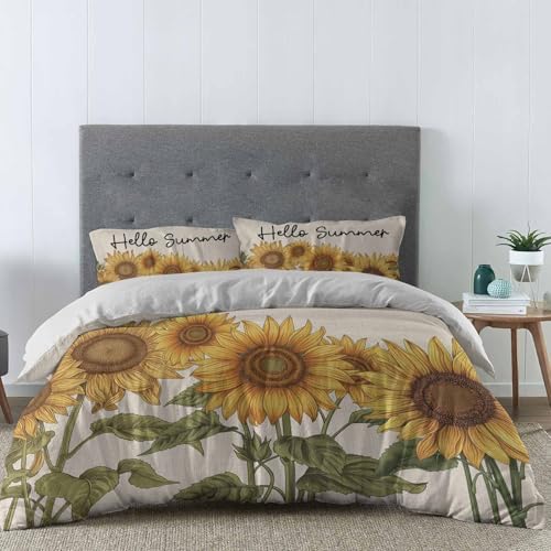 HelloWink King Size Duvet Cover 3 Piece Bedding Set