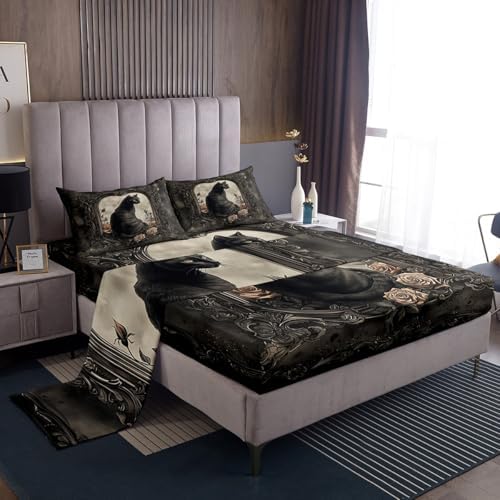 Manfei Black Cat Kids Sheet Twin Set