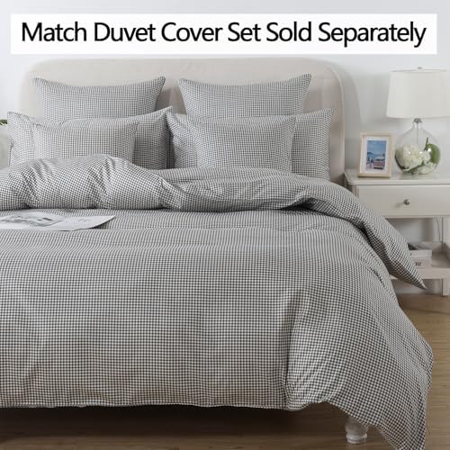 FADFAY Black Plaid Twin XL Deep Pocket Sheet Set with 2 Pillowcases