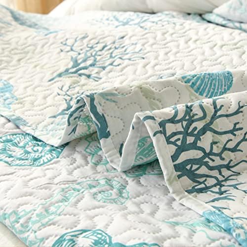 Junsey 3Pcs Ocean Theme Twin Quilt Set