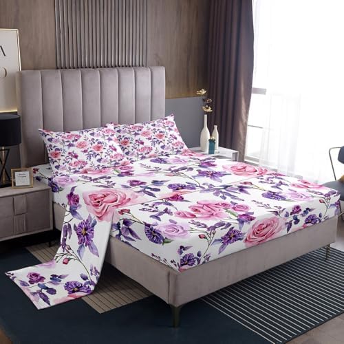 Feelyou Rose Bed Sheet Set for Kids