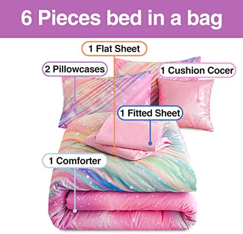 Btargot Super Soft 6 Piece Gradient Star Ring Comforter Set