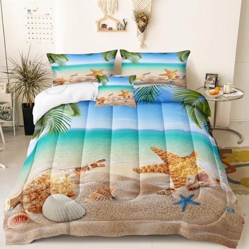 MOVE OVER 4 Piece King Size Beachy Comforter Set