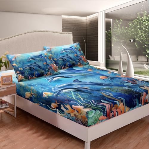 Feelyou Dolphin Bed Sheet Set for Kids