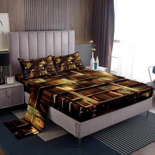 Jejeloiu King Size Bookshelf Sheet Set with Deep Pockets