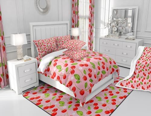 Jejeloiu Cherry Sheet Set King Size