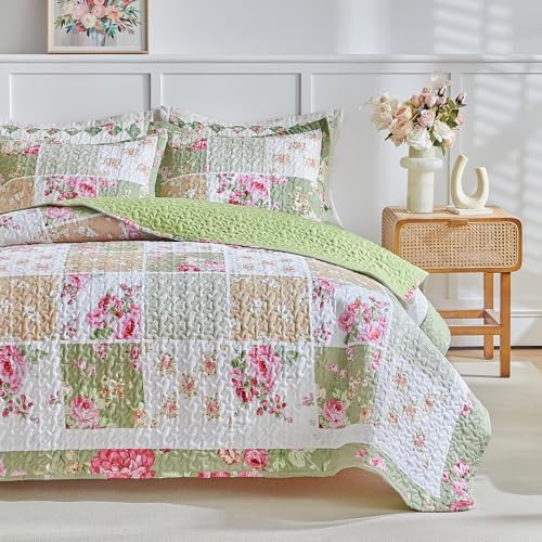Patchwork Quilt Set King Size 3 Pieces