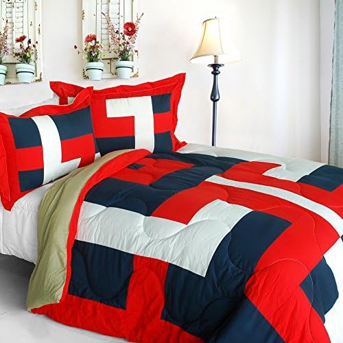 Onitiva Warm Cabin Quilted Patchwork Comforter Set Twin 1