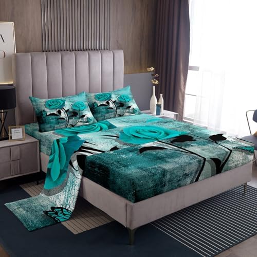 Teal Blue Ombre Sheet Set King Size