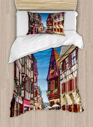 Ambesonne City Old Houses Duvet Cover Set 1