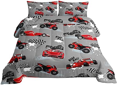 Axolotl Car Racing Comforter Set Queen Size