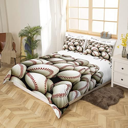 Personalized 3D Baseballs Duvet Set Twin Size