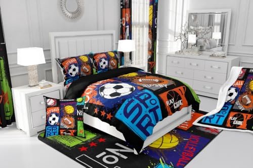 Erosebridal Baseball Duvet Cover Set for Boys Teens