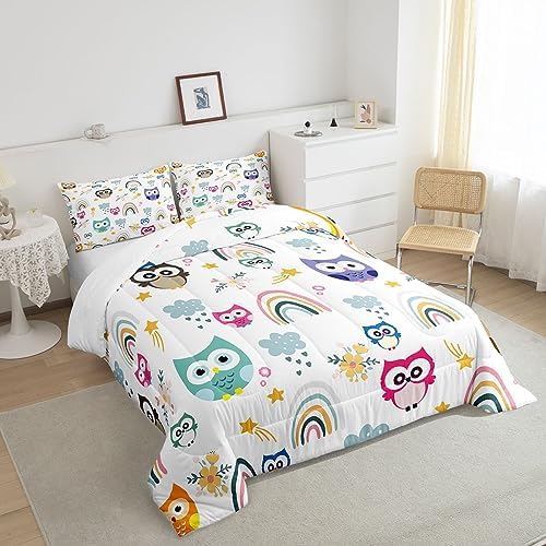 Feelyou Owl Comforter Set for Kids Full Size