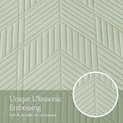 Davulos Queen Quilt Set Sage Green