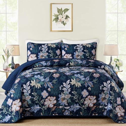 WONGS BEDDING Floral Quilt Set King Size 3 Piece 1