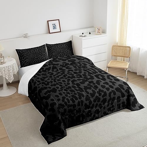 Manfei Leopard Print Comforter Set Queen Size 1