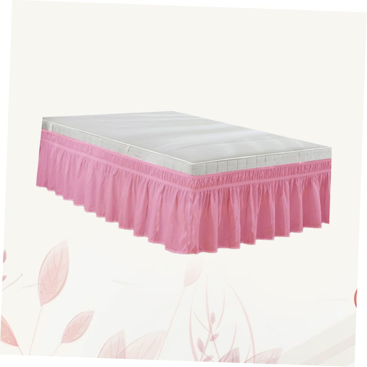 Garneck Full Size Pink Bed Skirt with Ruffle