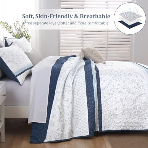 DJY Striped Quilt Set King Size 3 Piece
