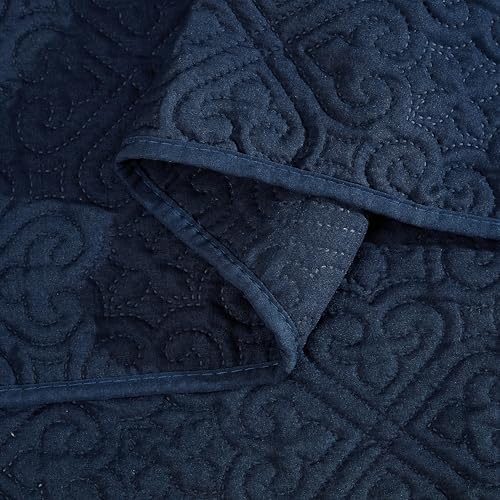 HLCME Lorenzo 3 Piece Quilt Set Navy Blue