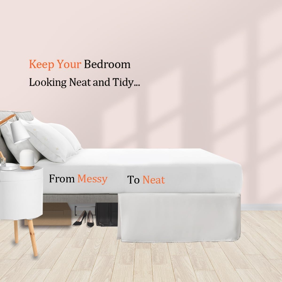Feelyou Black Stripe Bed Skirt Twin Size with 15 Inch Drop