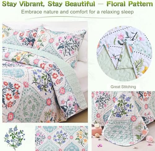 Uspring Queen Size Soybean Fiber Quilt Set with Pillow Shams