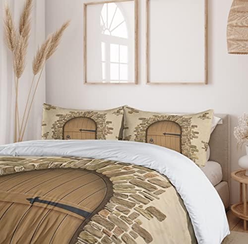 Ambesonne Rustic Duvet Cover Set Twin Size Sand Brown