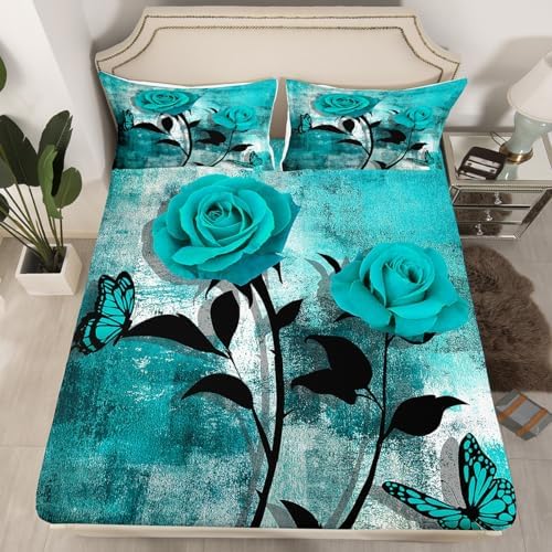 Teal Blue Ombre Sheet Set King Size