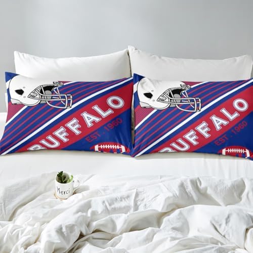 Erosebridal Boys Football Sheet Set Blue Red