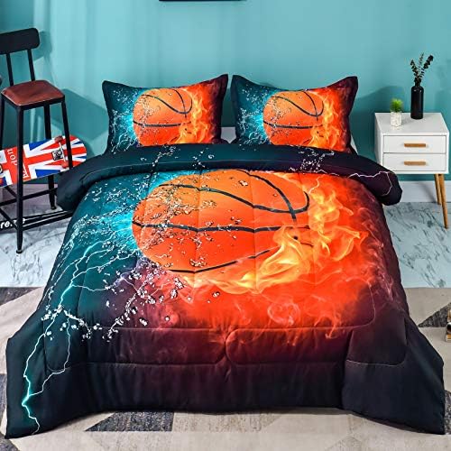 Andency Basketball Comforter Set Queen 3Pcs