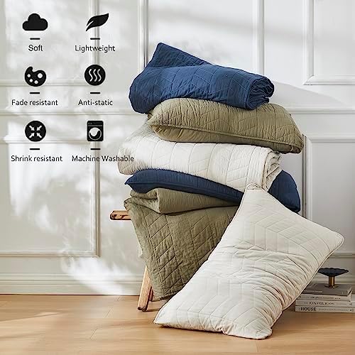 Palassio Beige Quilt Set Cal King Size with Pillow Shams