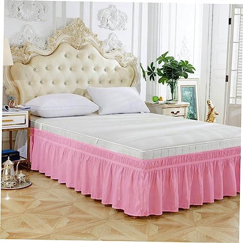 Garneck Full Size Pink Bed Skirt with Ruffle