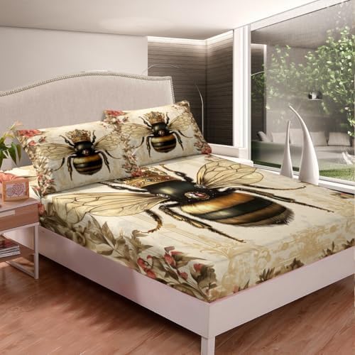 Castle Fairy Honey Bee Fitted Sheet Set Full Size 4 Pcs