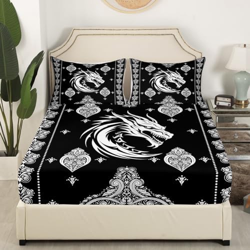 Castle Fairy Dragon Bed Sheet Set Twin Size 1