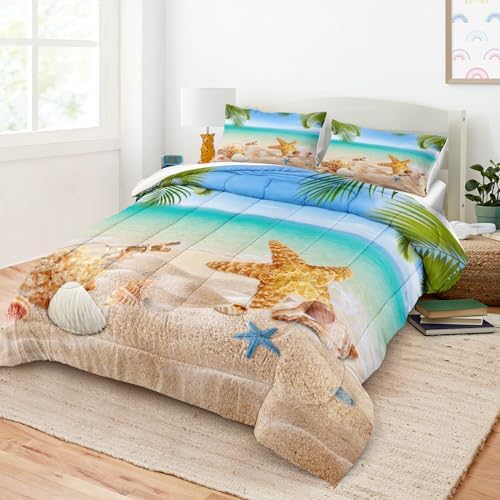 MOVE OVER 4 Piece King Size Beachy Comforter Set
