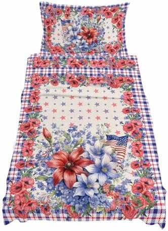 Boanket 4th of July Floral Twin XL Sheet Set 1