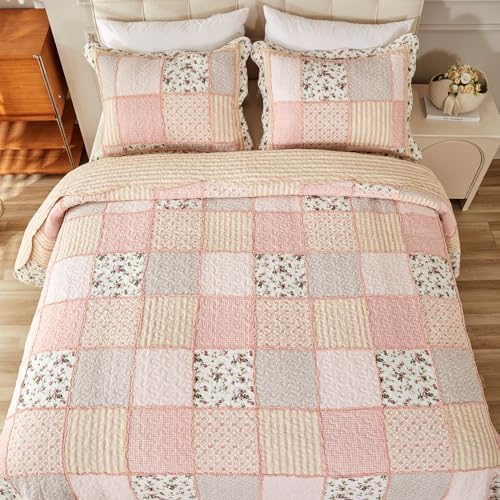 Cmfshape Floral Quilt Set with Reversible Design