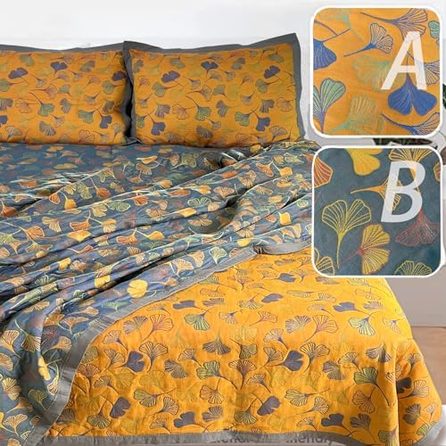 Bifqioy 3 Piece Ginkgo Quilt Set Queen Size