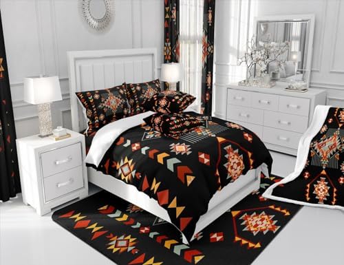 Feelyou Geometric King Size Sheet Set 4Pcs