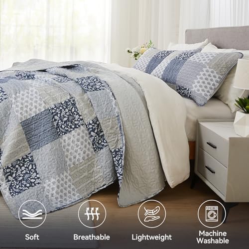 Cozyholy Alaska King Quilt Set 3 Pcs Reversible Patchwork