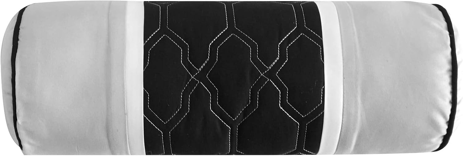 Grand Avenue Black and Grey California King Comforter Set 7 Piece