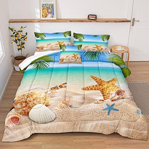 MOVE OVER 4 Piece King Size Beachy Comforter Set