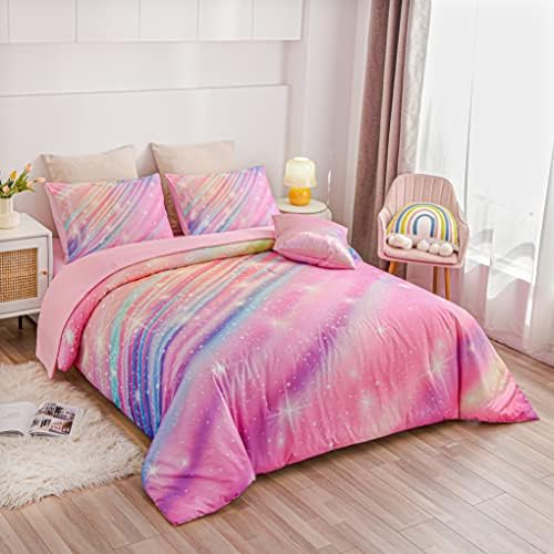 Btargot Super Soft 6 Piece Gradient Star Ring Comforter Set
